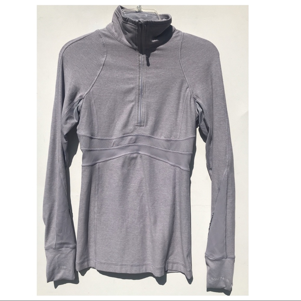 Lululemon half zip light gray/ lavender shirt 4 top long sleeve